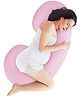 Angel Mommy Full Body C Shaped Pillow/Body Pillow/Lumbar Pillow with 100%  Velvet Zippered Cover for Pregnant Women - Pink