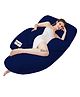 Angel Mommy Premium Full G Shaped Body Pillow Microfibre Solid Pregnancy Pillow Pack of 1  - Dark Blue
