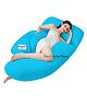 Angel Mommy Premium Full G Shaped Body Pillow Microfibre Solid Pregnancy Pillow Pack of 1 - Blue