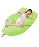 Angel Mommy Premium Full G Shaped Body Pillow Microfibre Solid Pregnancy Pillow Pack of 1 - Green