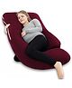 Angel Mommy Stylish-Multifunctional U Shape Pillow/Pregnancy Pillow with Jersey Cotton Cover for Pregnant Women - Maroon