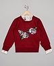 The Sandbox Clothing Co Full Sleeves Reversible Sequin Floral Embellished Sweatshirt - Maroon