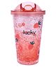 Spanker Icing Design Water Bottle Tumbler Sipper Cup with Heavy Quality Reuseable Plastic Cup with Lid and Straw Pop Up Open Heavy Material - 400 ml