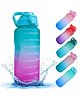Spanker Spirit Motivational Water Bottle Gallon with Time Marker Large Capacity Leakproof BPA Free Fitness Sports Water Bottle Sea Green Pink  Sstp -  2000 ml