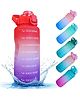 Spanker Motivational Water Bottle Gallon With Time Marker Large Capacity Leakproof Bpa Free Fitness Sports Water Bottle Red Purple  Sstp - 2000 ml