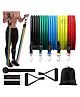 Toyshine Fitness Resistance Kit with 5 Colourful Bands Handles Ankle Strap & Door Anchor with Storage Bag - Multicolor