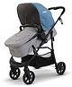 Baybee Convertible Infant Pram Stroller with 3 Position Adjustable Aluminum Frame Canopy Reversible Bassinet Safety harness Storage Basket & Rear Brake - Blue