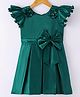 Twetoons Half Sleeves Solid Color Party Wear Dress - Green