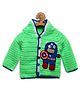 MayRa Knits Full Sleeves Superhero Design Woollen Hand Knitted Sweater -Green