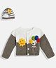 MayRa Knits Woollen Hand Knitted Full Sleeves Sun & Balloon Design Detailed Sweater With Cap - Brown