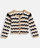 MayRa Knits Full Sleeves Wave Design Woollen Hand Knitted Sweater -Brown