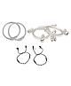 Akinos Kids Set Of 3 Hand Crafted Single Layered Brass Alloy Beads And Ghungroo Nazariya Bangles - Silver