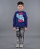 3PIN Full Sleeves Play Like You Mean It Printed Fleece Sweatshirt - Blue