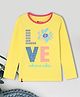 3PIN Full Sleeves Love Design Placement Printed Tee - Yellow