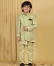AJ Dezines Full Sleeves  Abstract Floral Printed Cross Cut Indo Western Sherwani With Pants Set - Pista Green
