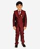 P-MARK Full Sleeves Solid 5 Piece Party Suit Set - Maroon