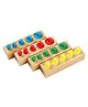 Wooden Sorting & Stacking Socket Toy- Learn Shape Size & Colour Cylinder Blocks Montessori Toys  - Multicolour