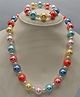 Little Blossom Glossy Finish Pearl Detail Necklace Bracelet Set - Yellow
