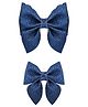 Aye Candy Set Of 2 Big Sister & Little Sister Sailor Bow On Alligator Hair Clips - Blue