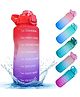 Spanker Fazer All In 1 Motivational Leakproof Water Bottle Gallon with Handle Red & Purple- 2000 ml