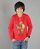 Ninos Dreams Full Sleeves Christmas Theme Santa With Reindeer Printed Sweatshirt -Red