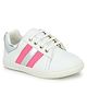 TUSKEY Lace Up Closure Stripes Detail Shoes - White & Pink