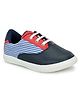 TUSKEY Lace Up Closure Stripes Detail Shoes - Blue & Red