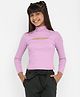 Spunkies Full Sleeves Solid Ribbed  Top - Purple