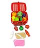 PLUSPOINT Realistic Sliceable Cut Fruits and Vegetable with Basket - Multicolour