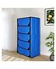 Fabura 5 Shelf Shoe Cum Utility Rack with Separate Flaps Covers - Black Blue