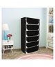 Fabura 6 Shelf Shoe Cum Utility Rack with Separate Flaps Covers - Black