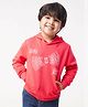 Ed-a-Mamma Sustainable Cotton Full Sleeves Hooded Sweatshirt Rock N Roll Text Print - Orange