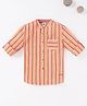 Ed-a-Mamma Cotton Full Sleeves Striped Shirt - Red