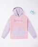 Ed-a-Mamma Cotton Full Sleeves Colour Block Hoodie With Applique - Pink