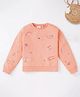 Ed-a-Mamma Cotton Full Sleeves Embroidered Sweatshirt - Orange