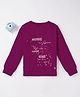 Ed-a-Mamma Cotton Full Sleeves Sweatshirt With Foil Print - Purple