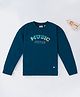 Ed-a-Mamma Cotton Full Sleeves Sweatshirt Text Print - Blue