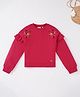 Ed-a-Mamma Cotton Sweatshirt With Floral Embroidery - Red
