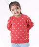 Ed-a-Mamma Cotton Full Sleeves Crew Neck Sweater Polka Dot Print - Red