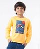 Ed-a-Mamma Sustainable Cotton Full Sleeves Sweatshirt Space Jet Print - Yellow