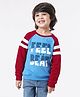 Ed-a-Mamma Sustainable Cotton Full Raglan Sleeves Sweatshirt Text Print - Blue