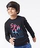 Ed-a-Mamma Sustainable Cotton Full Sleeves Sweatshirt Space Text Print - Black
