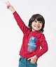 Ed-a-Mamma  Sustainable Cotton Full Sleeves Sweatshirt Space Adventures Print - Red