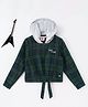 Ed-a-Mamma Cotton Full Sleeves Hooded Top Checkered - Green