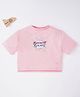 Ed-a-Mamma Half Sleeves Boxy Fit Text  Printed Top - Pink