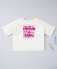 Ed-a-Mamma Cotton Half Sleeves Printed Boxy Fit Top - Off White