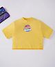 Ed-a-Mamma Cotton Half Sleeves Top Text Printed - Yellow