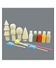 Playbox DIY Kit Trees 4 Wooden Trees,5 Color Bottles 1 Paint Brush 2 Sponge Brush- Multicolor