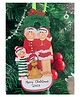 Little Surprise Box Family of 3 with a Pet Theme  Wooden Tree Ornament  - Multicolor