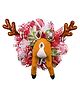 Little Surprise Box Stuck Reindeer Style Artificial Christmas Wreath for Wall Door and Tree Décor - Green